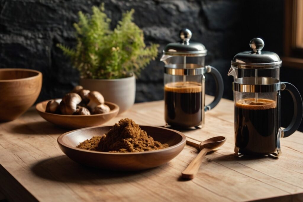Le café aux champignons adaptogènes : une tendance qui monte - Dosages recommandés et moments de prise champignon adaptogène tout savoir